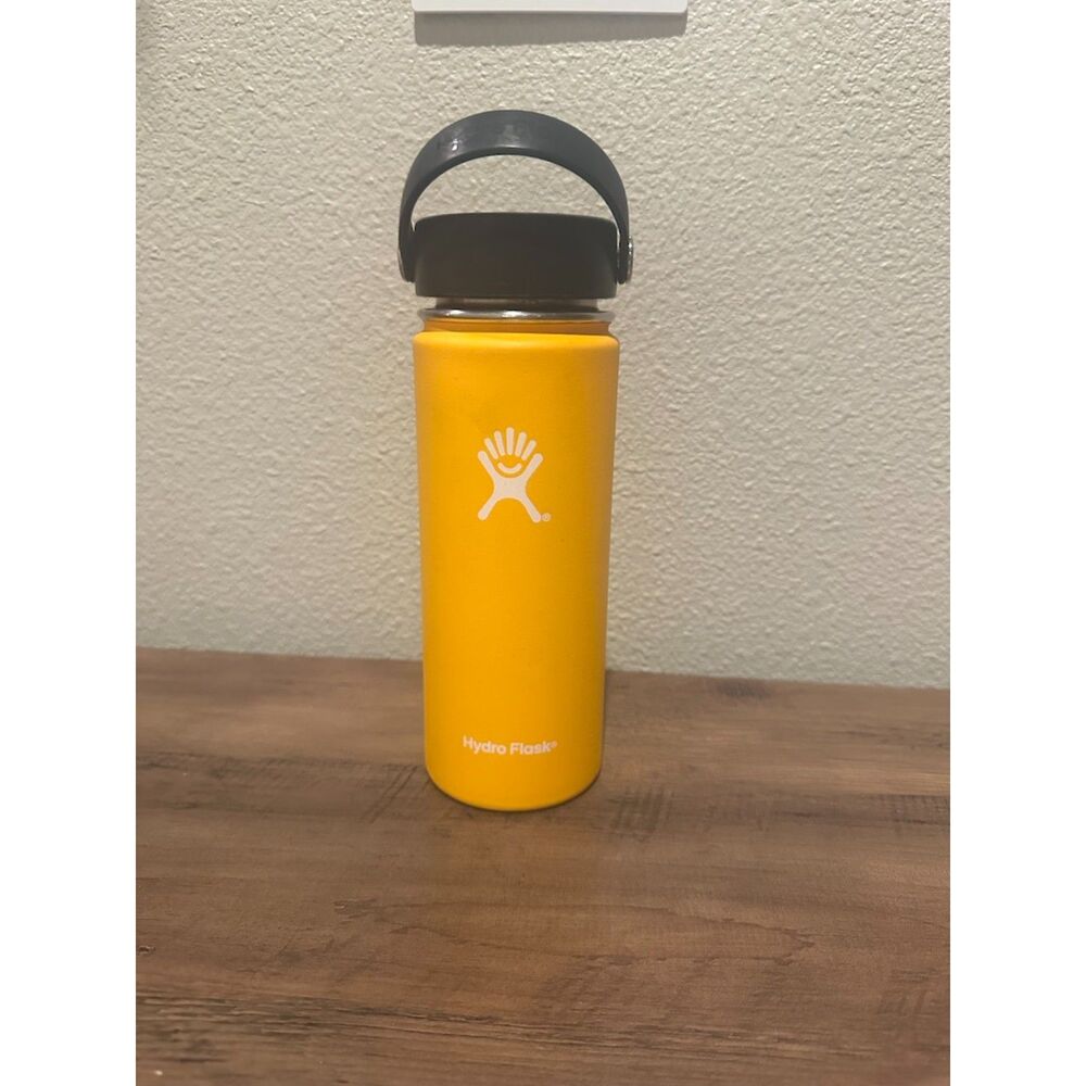 Hydro Flask 18oz Yellow with Wide Fex Cap Water Bottle